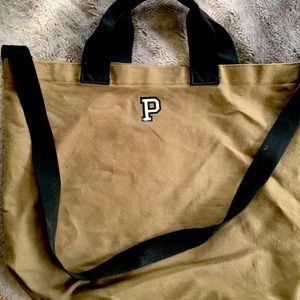 Olive green Pink tote